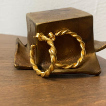 Load image into Gallery viewer, Twisted silver hoop earrings