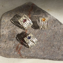 Load image into Gallery viewer, Silver Wave Ring — With Precious Gemstones