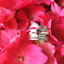 Load image into Gallery viewer, Silver Wave Ring — With Precious Gemstones