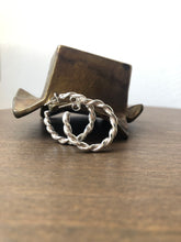 Load image into Gallery viewer, Twisted silver hoop earrings