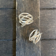 Load image into Gallery viewer, Two large handmade silver rings from the silver tangle collection