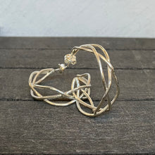 Load image into Gallery viewer, Handcrafted hoop earrings made out of sterling silver wire 925