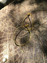 Load image into Gallery viewer, Variable Teardrop hoops in gold plated silver