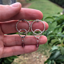 Load image into Gallery viewer, Circles studs with tourmalines