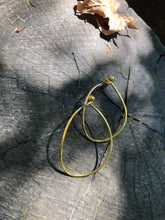Load image into Gallery viewer, Variable Teardrop hoops in gold plated silver