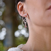 Load image into Gallery viewer, Circles studs with tourmalines