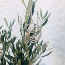 Load image into Gallery viewer, “Three faces of the moon” necklace with green tourmaline