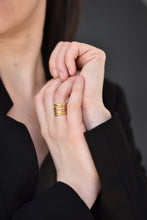 Load image into Gallery viewer, Wave ring in gold plated silver