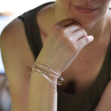 Load image into Gallery viewer, Silver Double Wave Bracelet