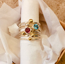 Load image into Gallery viewer, Stackable Gemstone Ring Set I