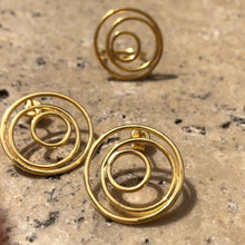 Load image into Gallery viewer, "Three faces of the Moon" earrings - gold-plated