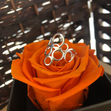 Load image into Gallery viewer, Handmade silver ring band with circles