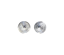 Load image into Gallery viewer, Handmade Silver Spiral Stud Earrings – Minimalist Artisan Jewelry