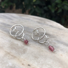Load image into Gallery viewer, Circles studs with tourmalines