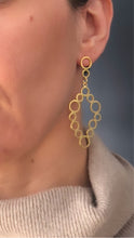 Load image into Gallery viewer, Large drop gold earrings handmade