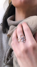 Load image into Gallery viewer, Handmade silver ring band with circles