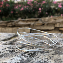 Load image into Gallery viewer, Silver Double Wave Bracelet