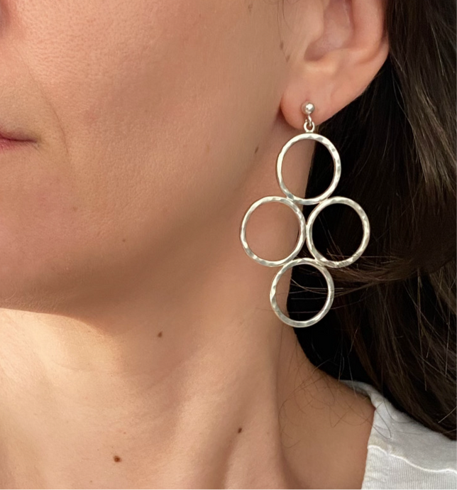 Nera Earrings – Bold Geometry in Handcrafted Silver