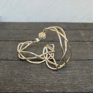 Silver tangle hoop earrings