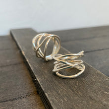 Load image into Gallery viewer, Two silver rings from the silver tangle collection 