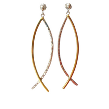 Load image into Gallery viewer, &quot;Fishies&quot; earrings in sterling silver and bronze