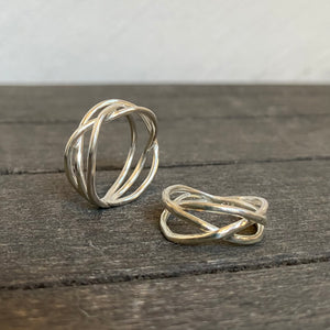 Silver tangle small ring