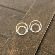 Load image into Gallery viewer, Circle stud earrings handmade silver