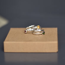 Load image into Gallery viewer, Sterling silver stackable gemstone rings