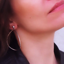 Load image into Gallery viewer, Variable Teardrop hoops in gold plated silver