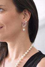 Load image into Gallery viewer, Tulip climbers in sterling silver with white pearls