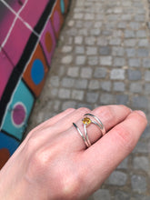 Load image into Gallery viewer, Yellow citrine silver rhombus ring
