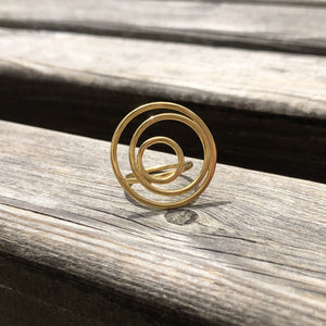 "Three faces of the Moon" ring - gold-plated