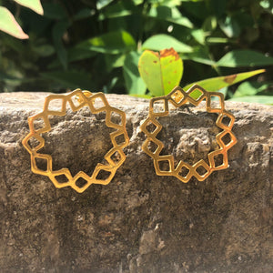 Helios gold stud earrings
