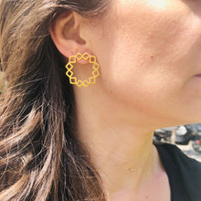 Load image into Gallery viewer, Helios gold stud earrings