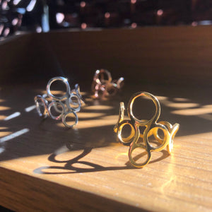 Silver ring bands in silver and gold plated