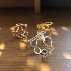 Handmade ring bands in silver and gold plated