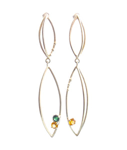 3d earrings with gemstones