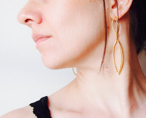 3d earrings in gold-plated silver