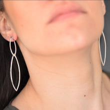 Load image into Gallery viewer, Rhombus Earrings – Minimalist Geometric Elegance (Handmade in Silver &amp; Gold-Plated Silver)