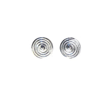 Load image into Gallery viewer, Silver Spiral Stud Earrings