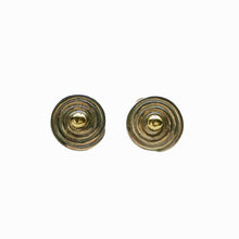 Load image into Gallery viewer, Silver Spiral Studs with brass details