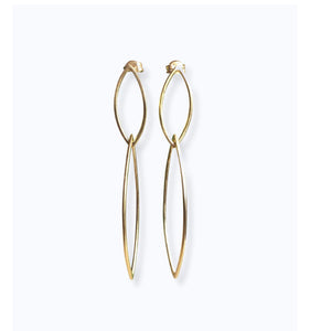 Rhombus earrings in gold-plated silver