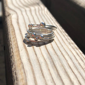 Stackable Bubbles ring in silver with silver bubbles