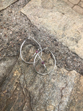 Load image into Gallery viewer, Silver Teardrop earrings with garnets