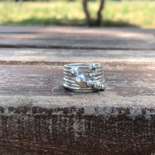 Load image into Gallery viewer, Stackable Bubbles ring in silver with silver bubbles