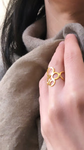 Large gold ring band handmade