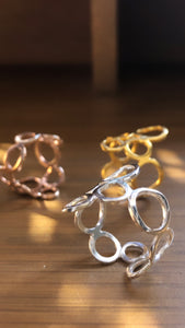 Large ring bands in silver and gold plated 